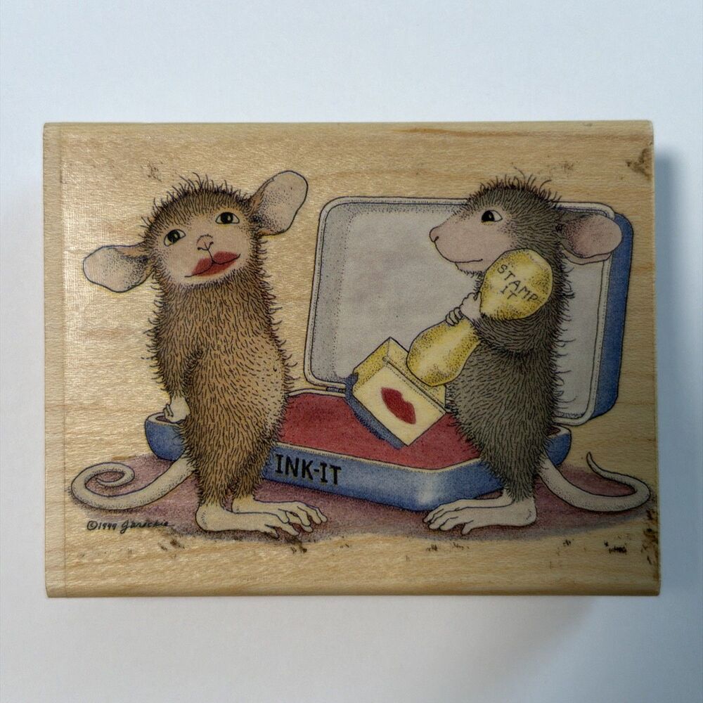 House Mouse Lip Stamp Rubber Stamp Stampabilities 2003 4x3" kiss ink love